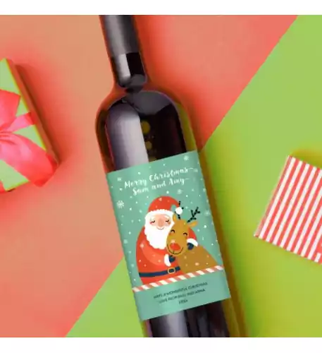 Christmas Wine Gifts - Santa and Rudolph