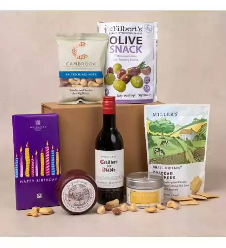 Happy Birthday Cheese and Red Wine Hamper