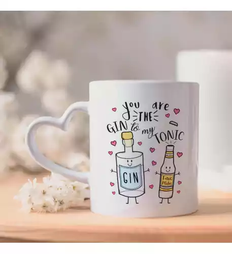 You Are the Gin to My Tonic Heart Handle Mug You Are the Gin to My Tonic Heart Handle Mug