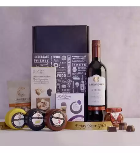 A Trio of Cheeses Wine Hamper