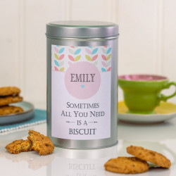 Personalised Biscuit Tin with a Dozen Biscuits Personalised Biscuit Tin with a Dozen Biscuits