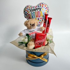 Happy Birthday Bear Gift Set with Chocolate and Balloon