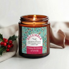 December Birth Month Candle - Personalised Birthday Gift
