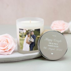 Wedding Candle for the Happy Couple - Engraved Candle Lid