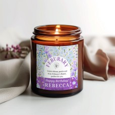 February Birth Month Candle - Personalised Birthday Gift
