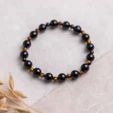 Success & Prosperity Bracelet with Black Tourmaline and Tiger's Eye Beads