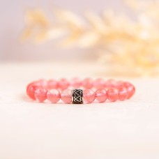 Cherry Quartz Gemstone Bracelet - 8mm Beads for Love, Vitality & Joy