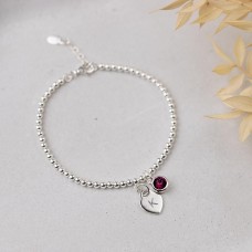 Personalised February Birthstone Bracelet - Amethyst Crystal