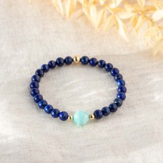 Self Discovery Gemstone Bracelet with Lapis Lazuli and Amazonite 6mm