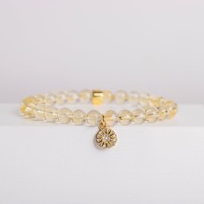Citrine Gemstone Bracelet - Celestial-Themed Charm, Handmade Jewellery