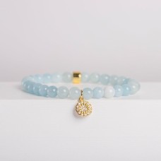 Aquamarine Gemstone Bracelet - Celestial-Themed Charm, Handmade Jewellery