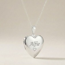 Engraved Name Sterling Silver Heart Locket
