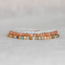 Joy & Happiness Bracelet Set - Sunstone, Moonstone & Ocean Jasper