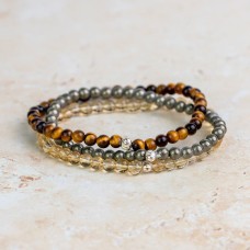 Prosperity Bracelet Set with Citrine, Pyrite and Tiger Eye