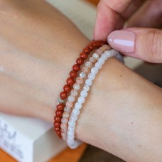 Calm Mind & Spirit Bracelet Set - Sunstone & Red Jasper Crystals