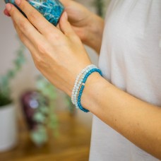 Personal Growth Bracelet Set - Rainbow Moonstone & Blue Apatite