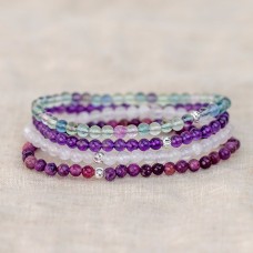 Crown Chakra Bracelet Set - Crystal Bracelets for Clarity & Connection