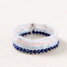 Throat Chakra Bracelet Set - Healing Crystals for Communication & Truth