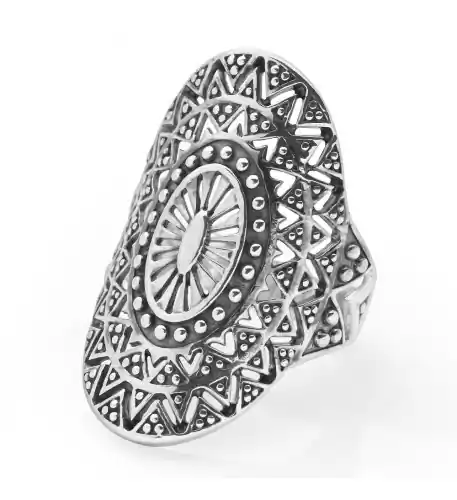 Silver Mandala Ring