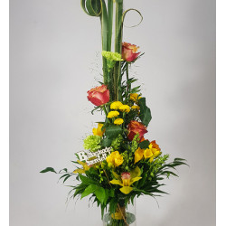  Graduation bouquet with roses and orchids