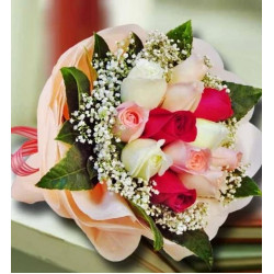 12 Mixed Roses Posy Valentine's Day Delivery