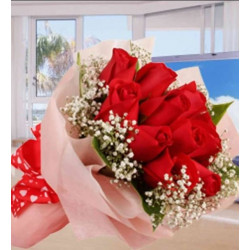 12 Red Roses Posy Valentine's Day Flower Delivery