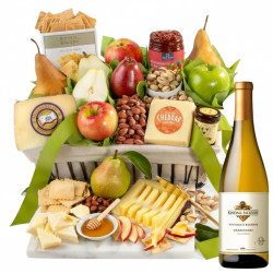 California Farmstead Fruit Basket with Wine - Margaretts Vineyard Sauvignon Blanc
