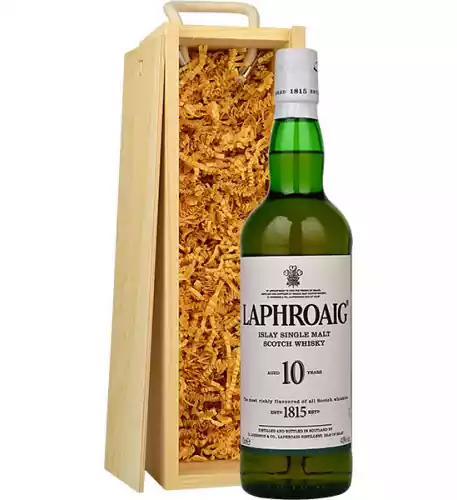 Laphroaig 10 Year Old 70cl in Wood Box (SL)