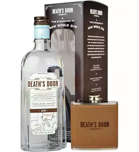 Deaths Door Gin 70cl Gift Set with Hip Flask