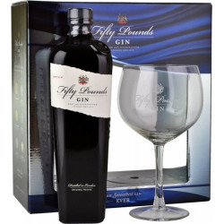 Fifty Pounds Gin 70cl Glass Gift Set