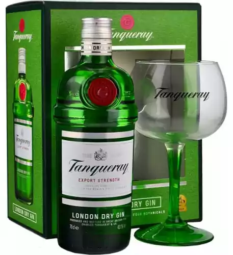 Tanqueray Export Strength Gin 70cl & Copa Glass Gift Pack