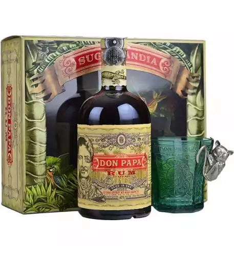 Don Papa 7 Year Old Small Batch Rum 70cl with Glass Gift Pack