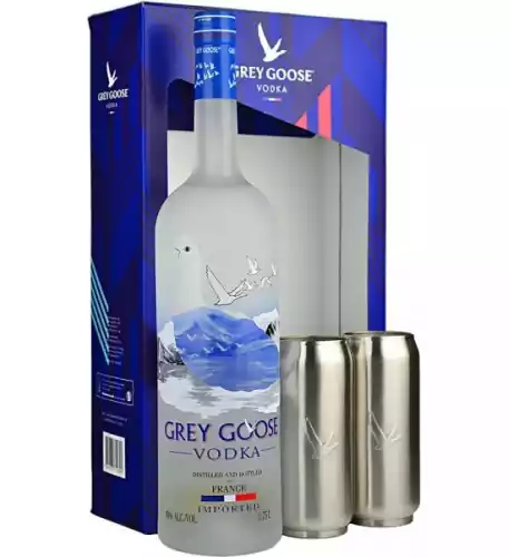 Grey Goose Vodka Magnum Gift Set with Complimentary Soda Cans 1.75 litre