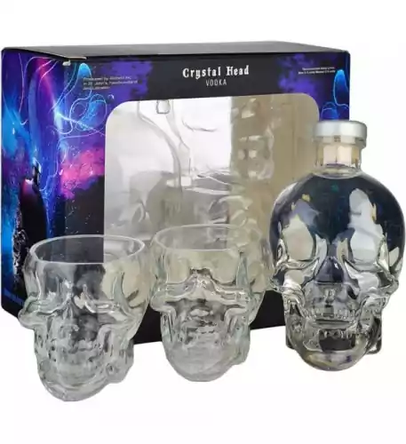 Crystal Head Vodka 70cl with 2 Skull Cocktail Glasses Gift Set