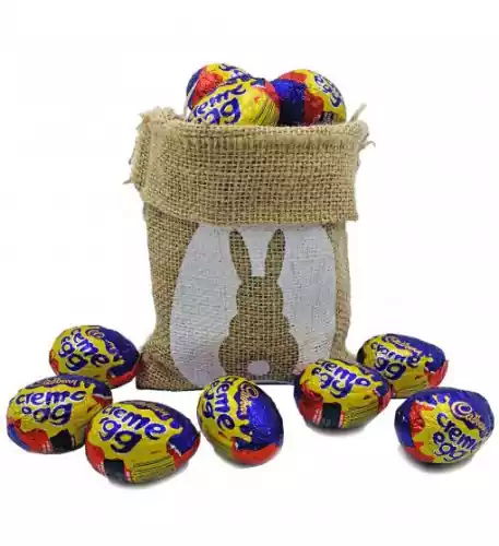 10 Creme Eggs In Hessian Bag
