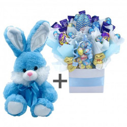 Easter Chocolate Bouquet With Bunny - Blue