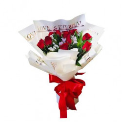 24 Red Rose In a Beautiful Bouquet