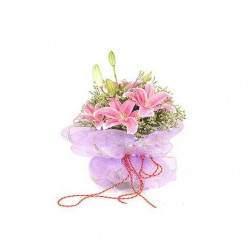 3 Stem Pink Lilies Bouquet