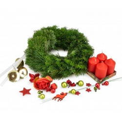 Advent wreath for home creation traditional RED (Wreath 30 cm)
