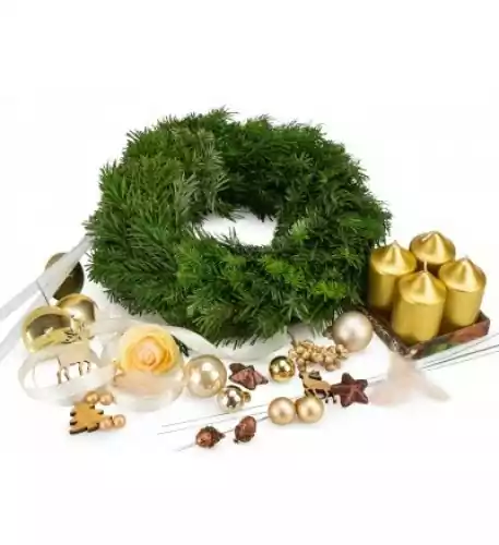 Advent wreath for home creation GOLD (Wreath 25cm)