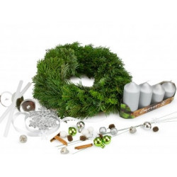 Advent wreath for home creation SILVER (Wreath 25 cm)