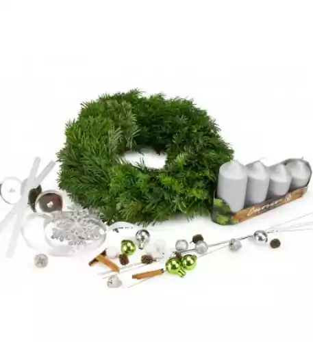 Advent wreath for home creation SILVER (Wreath 25 cm)