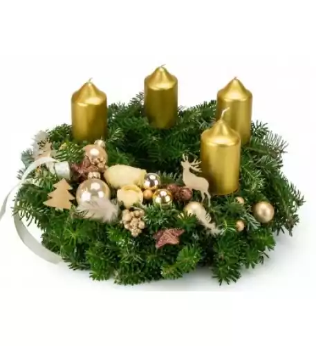 Advent wreath Gold (wreath 25 cm)