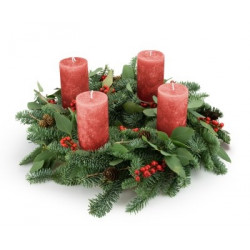 Advent wreath Luxury Red (Wreath 30 cm)