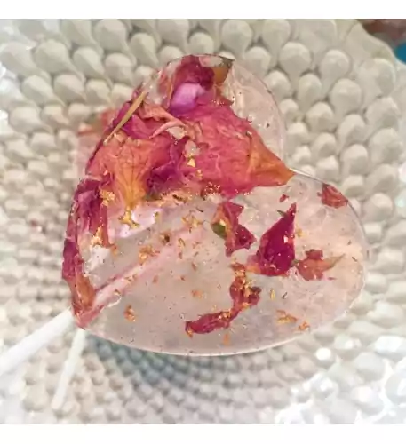 Edible Demaskan Rose Petal Lollipop Favours