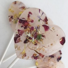 Frosted Edible Flower Lollipops