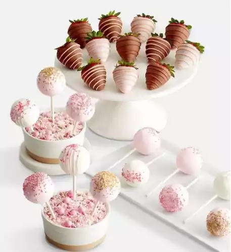12ct Cake Pops with 12ct Mother's Day Drizzled Strawberries