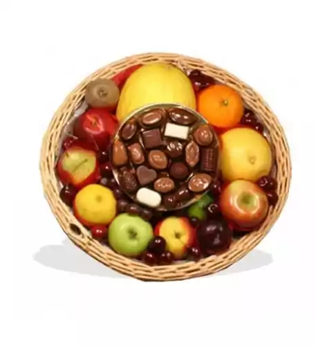 Fruit Basket With Continental Chocolates