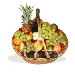Fruit Basket With Champagne Fruit Basket With Champagne