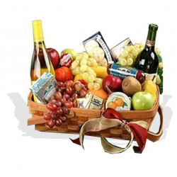 Gourmet Fruit Hamper With Wine